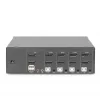 Switch KVM DIGITUS, 4 puertos, doble pantalla, 4K, DisplayPort®