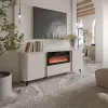 Cómoda Cama Meble Volare 200 x 39 x 75 cm, acabado cashmere, cuerpo de aglomerado, chimenea integrada
