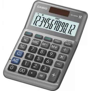 Calculadora de sobremesa Casio MS-120FM Basic negra 12 dígitos impuesto beneficio