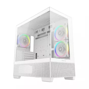 Caja semitorre PC DeepCool CG380 3F WH — Blanca, 235×437×451 mm, compatible con 2,5