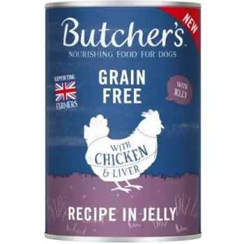 Comida húmeda para perros butcher's Original Megapack — trozos variados en gelatina, 6 x 400 g, 82 % humedad, 7,5 % proteína, 5 % grasa