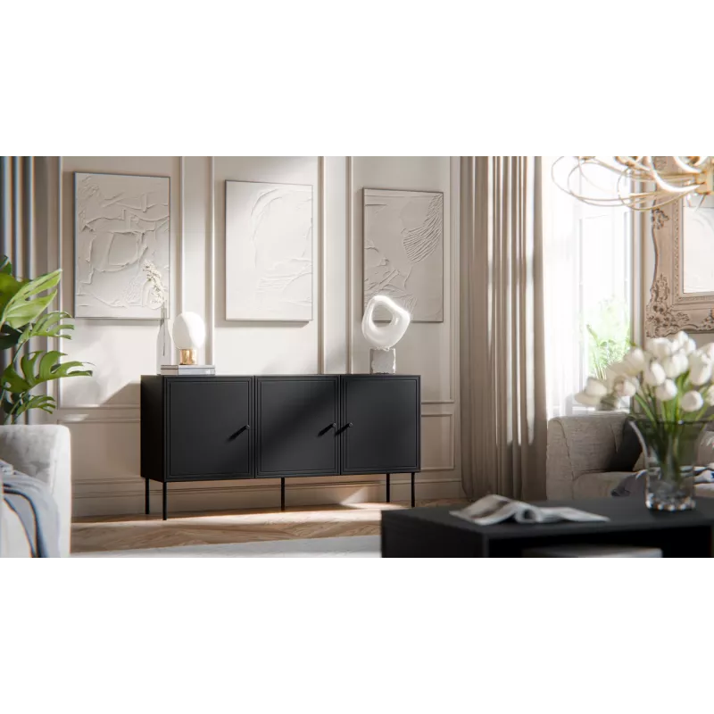 Cómoda Cama 3D PALAZZO BIS 151x40x75 negro mate