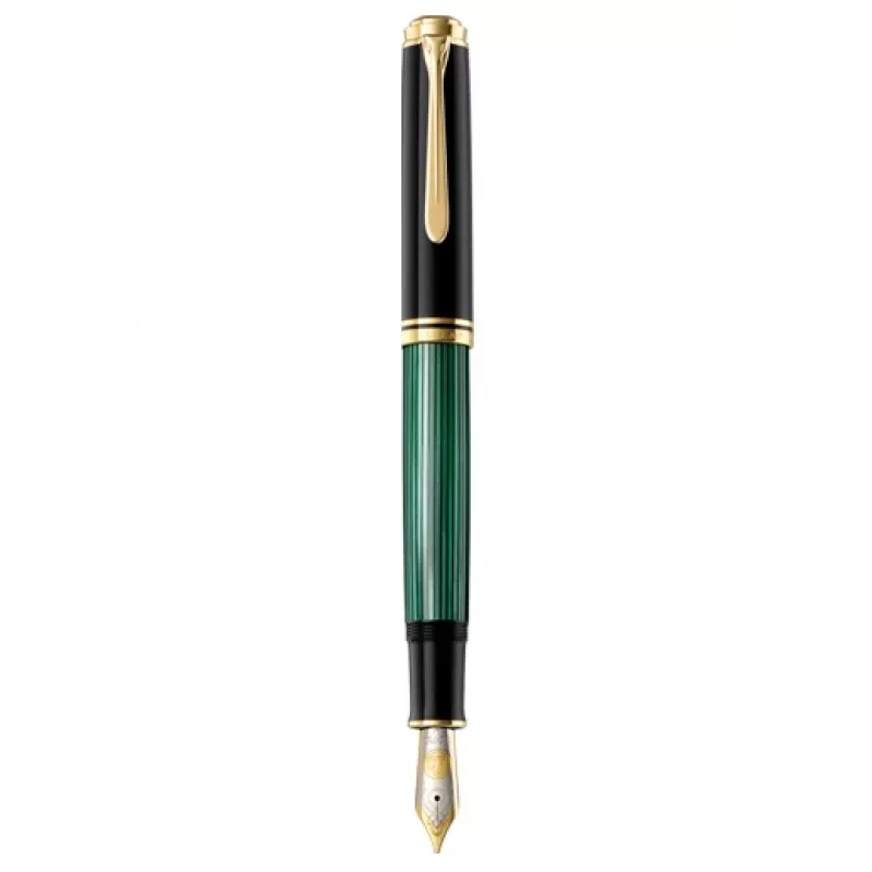 Pelikan Souverän 1000, negro, verde, punto medio, ambidiestra, Alemania, 1 ud.