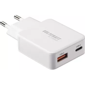 Cargador USB Voltcraft UC-1C1A45W01 USB-C USB-A carga rápida PD 3.0 Blanco (VC-17009805)
