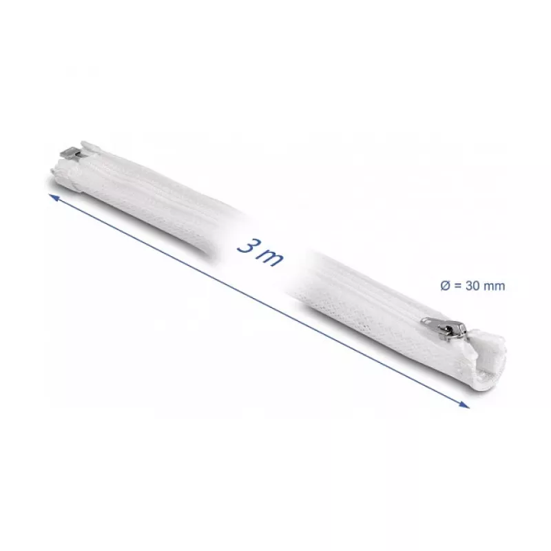 Funda trenzada DeLOCK 20834 3 m x 30 mm blanca