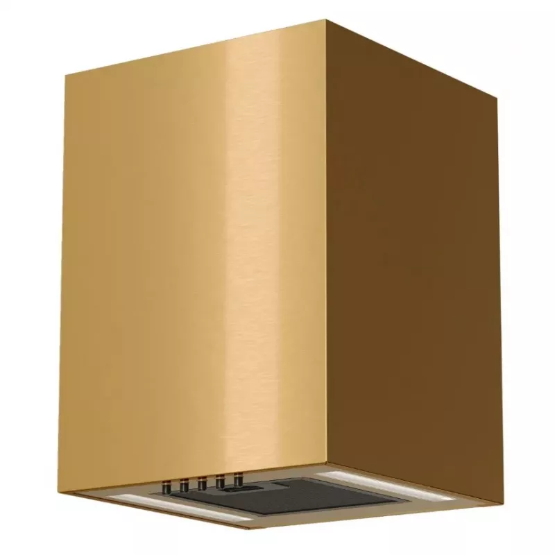 Campana extractora MAAN Ponza Mini WPB 430 — Carcasa de acero, brillo dorado, control electrónico, mando a distancia, Ø300 mm, altura 400 mm