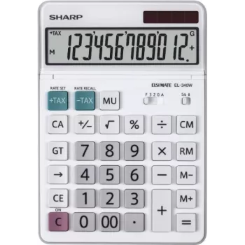 Sharp EL-340W Calculadora de sobremesa con pantalla blanca