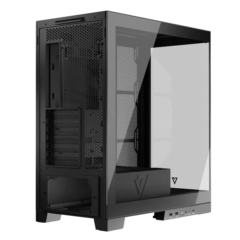 Caja MODECOM Volcano SPACE MIDI USB 3.0 X 2 CYPE-C negra