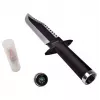 Cuchillo de supervivencia fijo Cinema Classic CC-H2 — 400 mm de longitud total, hoja de acero 250 mm, lisa y dentada, empuñadura negra, incluye funda de cuero