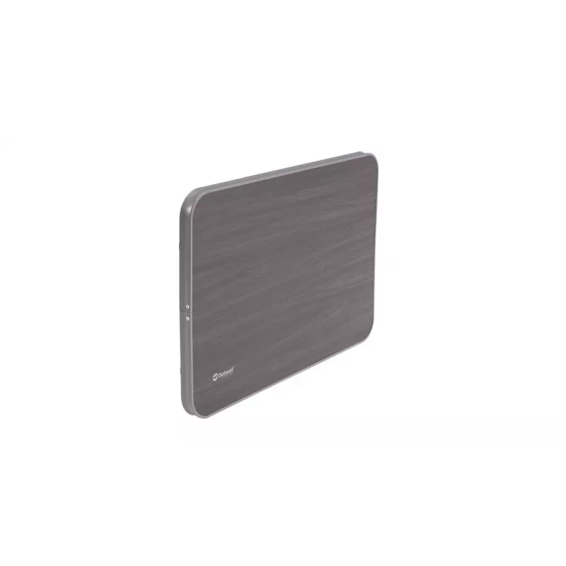 Mesa Outwell Coledale M Gris — tablero y estructura de aluminio, 680×1000 mm, altura 56 cm