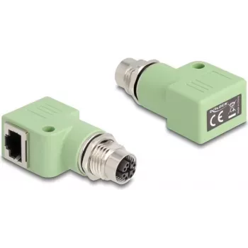 DeLOCK 60681 Conector verde M12 RJ45 M12 RJ45 baño de oro