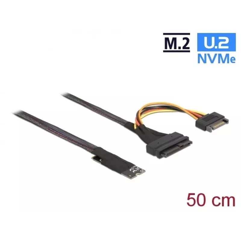 Adaptador DeLOCK M.2 Key M a U.2 SFF-8639 NVMe con cable de 50 cm