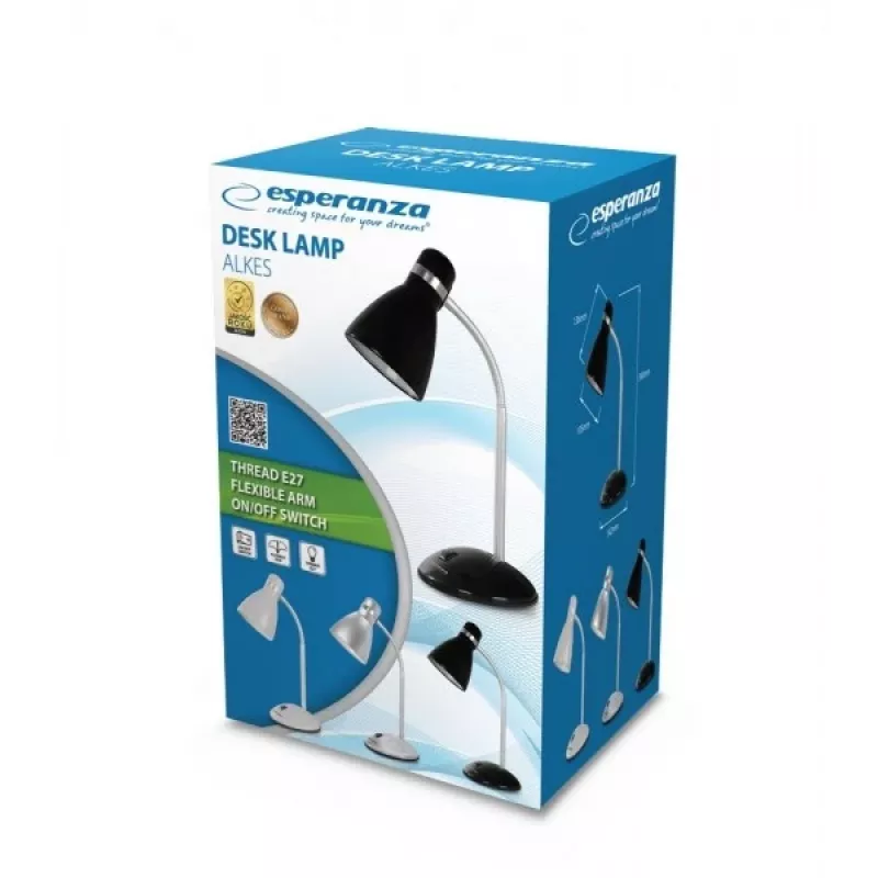 Lámpara de mesa Esperanza ELD113S E27 12 W LED plateada