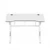 Mesa gaming Huzaro Hero 1.6 blanca — tablero recto MDF/carbono 1200×600 mm, estructura metálica, 750 mm de altura