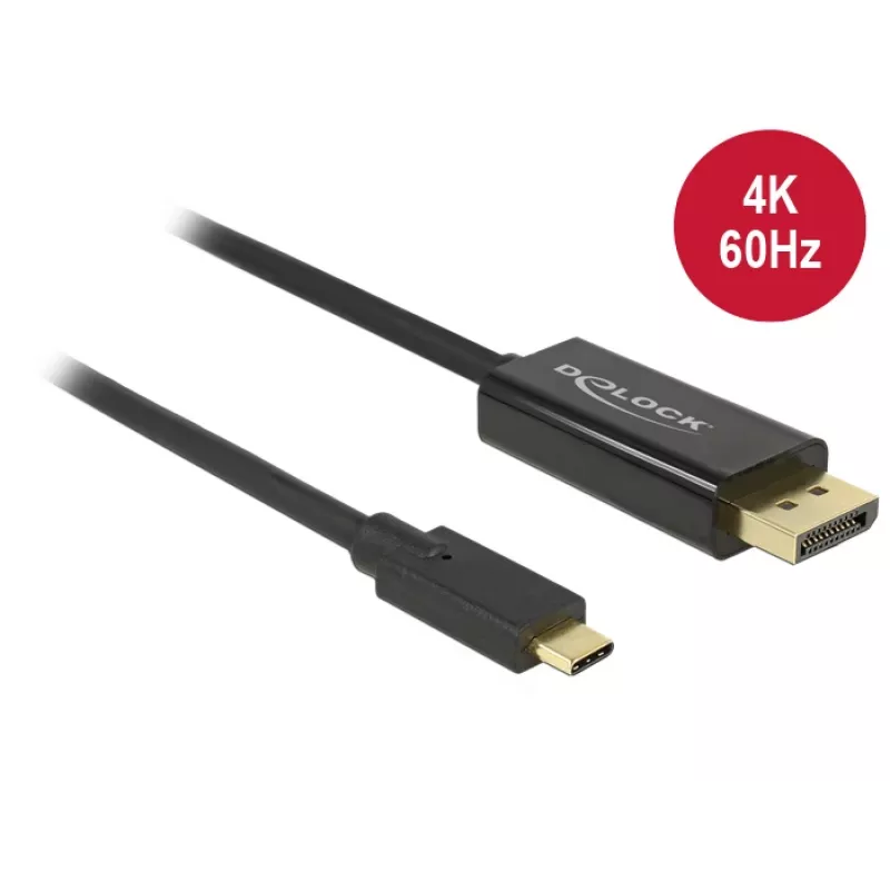 Delock Cable USB Type-C macho > DisplayPort macho (DP Alt Mode) 4K 60 Hz 3m negro