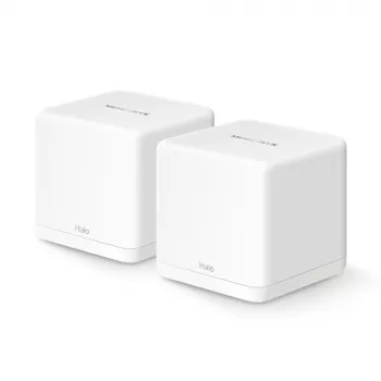 Sistema mesh MERCUSYS Halo H60X (pack de 2) Wi‑Fi 6 de doble banda, 1500 Mbit/s, hasta 350 m², 2x LAN, antenas internas, blanco