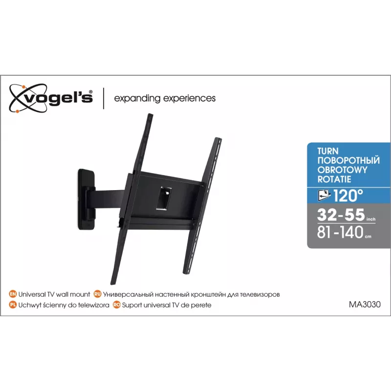 Vogels | Soporte de pared | MA3030-A1 | Orientable | 32-65 | Capacidad máx. 25 kg | Negro