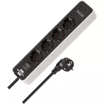 Alargador de corriente Brennenstuhl 1153240126 1,5 m 4 salidas AC para interior negro blanco