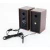 Altavoces ESPERANZA EP122 2.0 de sobremesa con cable, 2×6 W RMS, carcasa de madera, control de volumen giratorio, 60–20000 Hz