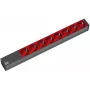 Bachmann 19'' 2 m 8x Schuko H05VV-F 3G 1,00 mm² alargador de corriente 8 tomas AC negro, rojo