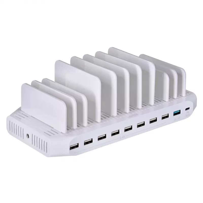 Organizador con estación de carga UNITEK Y-2190 de pie blanco