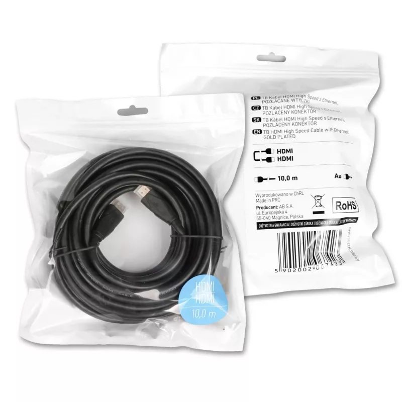 Cable HDMI v2.0 10m dorado