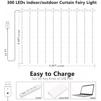 Tira de luz LED OEM X0013lX27J – 300 LED, blanco cálido