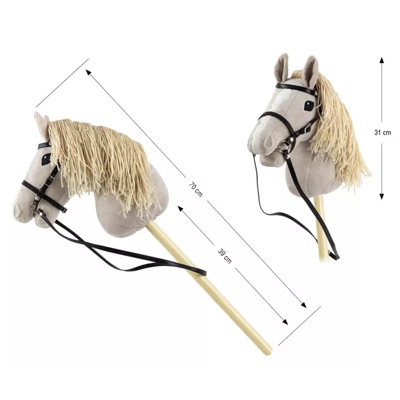 Caballo de palo de peluche Milly Mally 6626 Gris claro – peluche milly mally, caballo de palo para montar