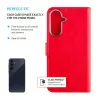 Funda de piel tipo libro FIXED para Samsung Galaxy A36 5G – rojo, protección frontal y trasera, aberturas precisas