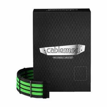 Kit de cables CableMod C-Series PRO ModMesh 12VHPWR para Corsair RM, RMi, RMx (etiqueta negra) – negro/verde claro