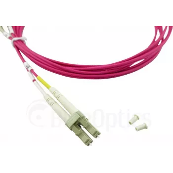 Cable de parcheo de fibra óptica dúplex BlueOptics compatible con Dell EMC CBL-LC-OM4-5M, LC-UPC/LC-UPC beige, 5 metros, multimodo, G50/125µm OM4, atenuación de entrada: inferior a 0