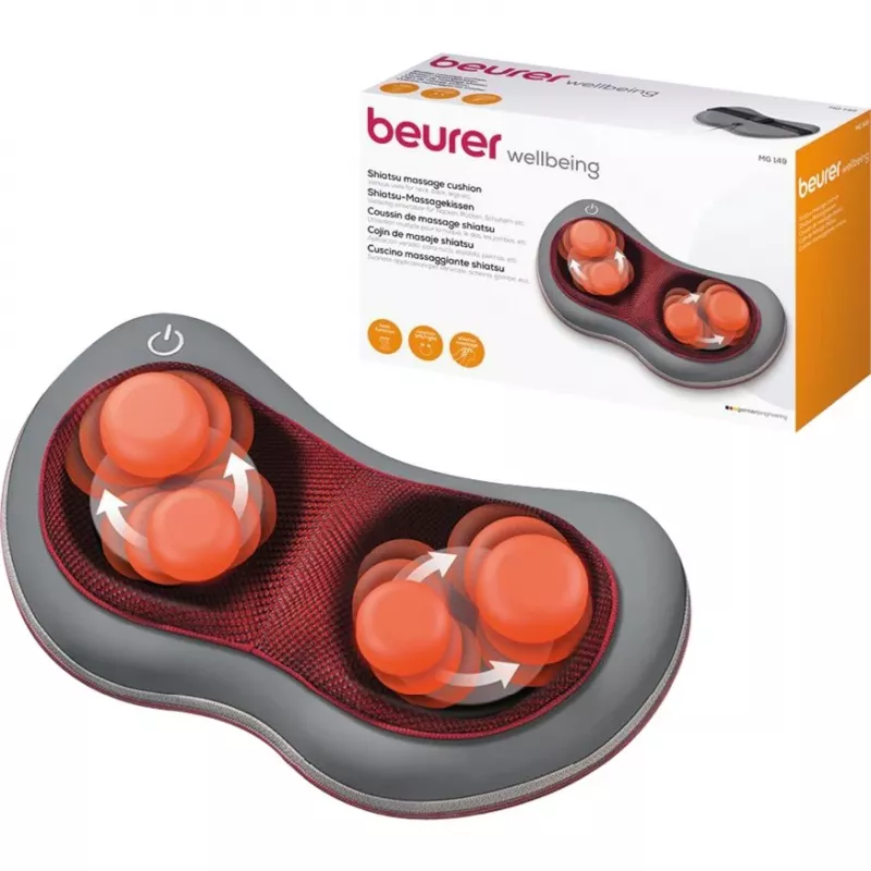 Masajeador Beurer MG 149 gris-rojo con calor y vibración, modelo 64303