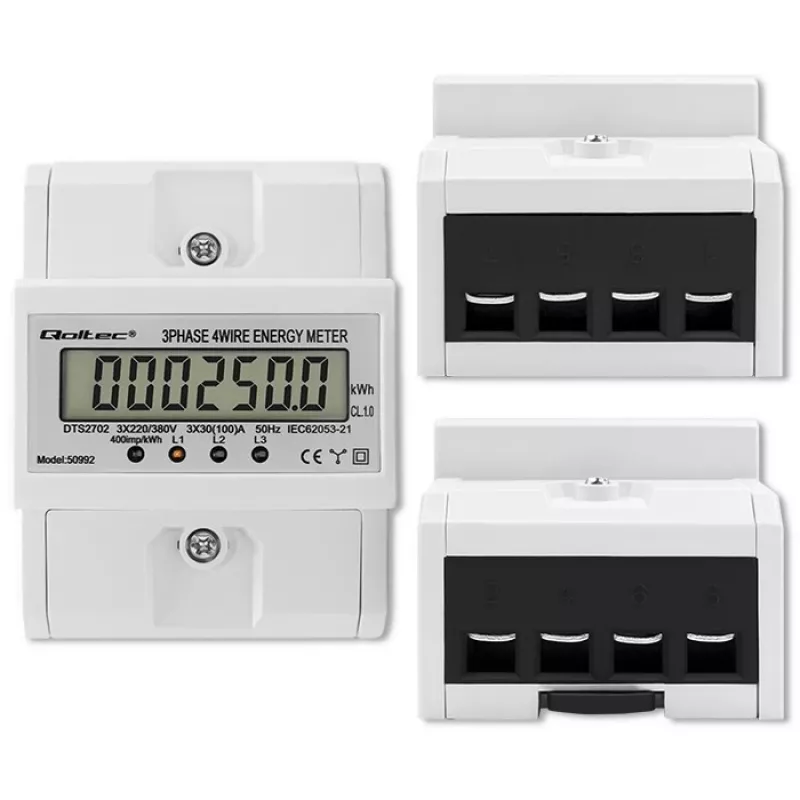 Contador electrónico trifásico QOLTEC 50992 400V 100A