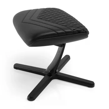 Reposapiés noblechairs NBL-FR-RL-BLK — negro, cuero auténtico, marco de aluminio, 490×400×450 mm, reclinable 0–45°