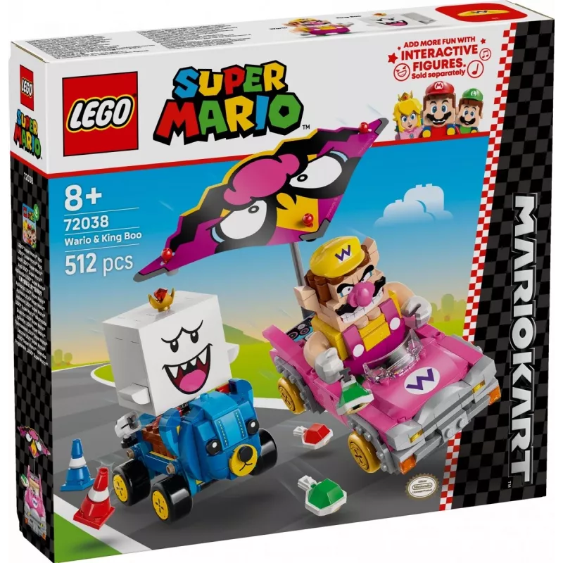 Set de juguete de construcción LEGO 72038 Super Mario Mario Kart Wario King Buu Huu – figuras de personajes y elementos de circuito