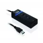 Hub USB 3.2 Gen 1 Type-A de 4 puertos IBOX IUH3FB, 5000 Mbit/s, negro, cable de 0,5 m