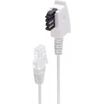 Cable de teléfono ShiverPeaks BS12-09016 0,5 m blanco