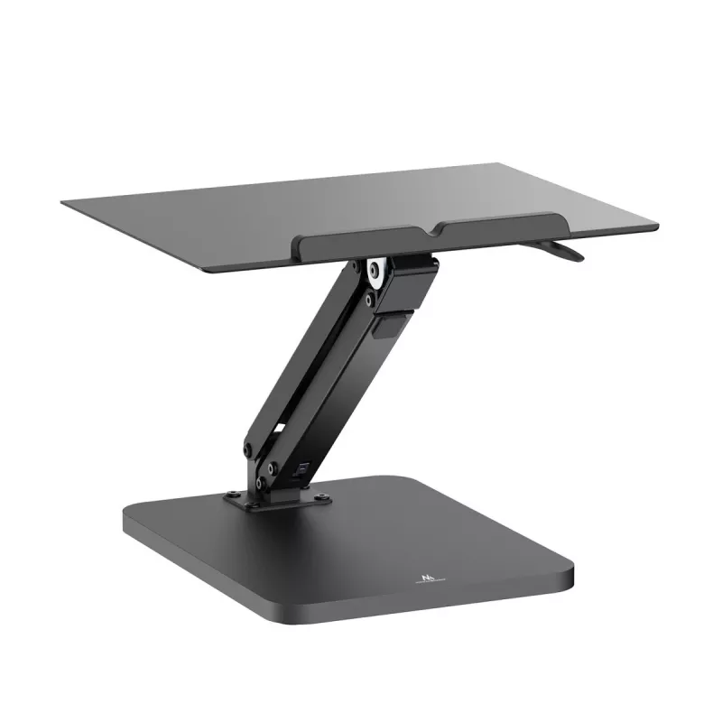 Soporte de escritorio Maclean para monitor o portátil, pistón de gas, para trabajar de pie y sentado, negro, MC-493