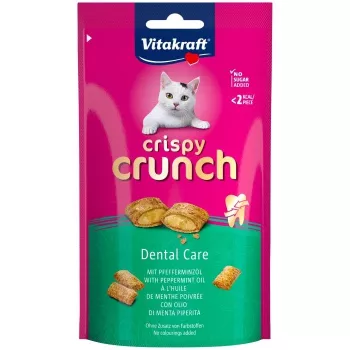 Snack dental para gatos Vitakraft Crispy Crunch Dental 60 g — snack crujiente para la higiene dental de los gatos