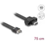 Cable plano USB DeLOCK Type-E Key A de 20 pines conector macho a conector hembra USB Type-C 75 cm