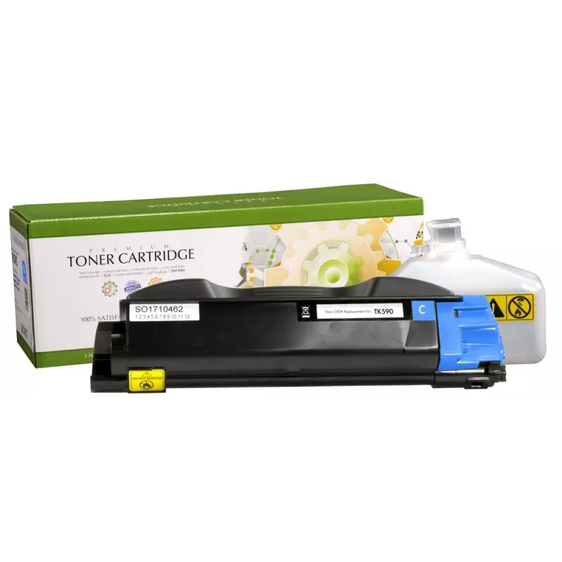 Cartucho de tóner STATIC compatible con Kyocera TK-590C, cian, compatible, 5000 páginas