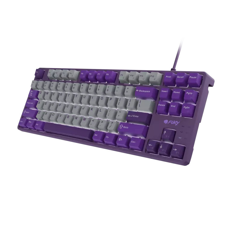 Teclado gaming NATEC Fury Kanabo K2 US retroiluminado blanco mecánico gris-lila