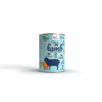 Comida húmeda para perros SYTA MICHA Chef Junior Cordero con verduras 400 g — lata húmeda junior, cordero, 82,2 % humedad