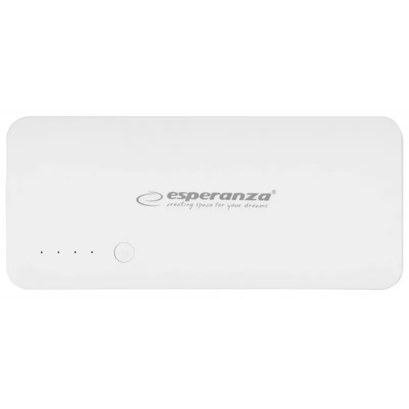 Cargador portátil Esperanza EMP106WE Radium — 8000 mAh, salida para 3 dispositivos, entrada Micro-USB, salidas 5V/2A y 5V/1,5A/1A, gris
