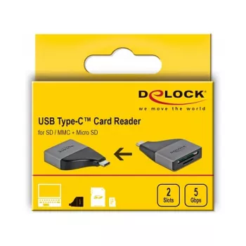 Lector de tarjetas DeLOCK 64117 USB 3.2 Gen 1 Type-C gris