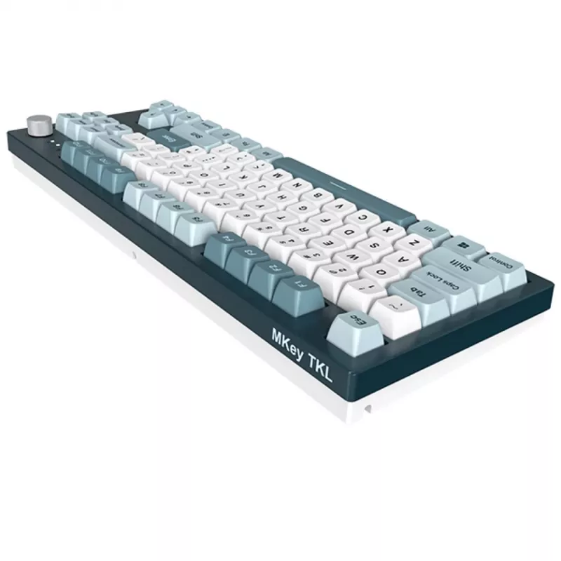 Teclado gaming Montech MKey TKL USB gris oscuro, azul claro, blanco