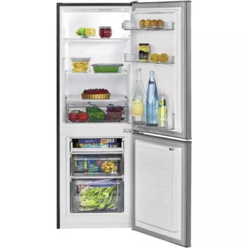 Frigorífico independiente BOMANN KG 7359, 173 L (121 L de refrigerador + 52 L de congelador), acero inoxidable, clase de eficiencia energética C