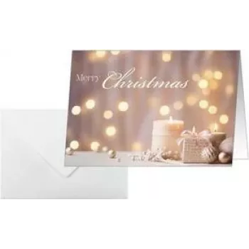 Tarjetas de felicitación sigel DS634 A6 Golden Glow – formato A6, plegadas, diseño dorado decorativo