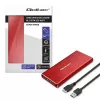 Caja SSD QOLTEC 51831 USB 3.0 para unidades M.2 SATA de hasta 2 TB, roja, compatible con longitud de 30 mm, hasta 4 unidades