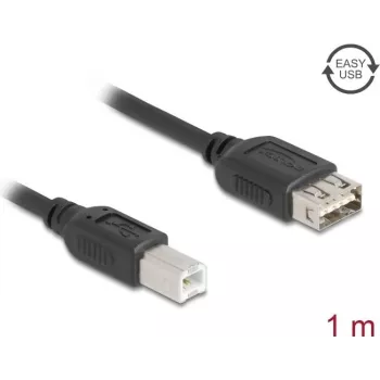 Cable USB 2.0 DELOCK 81530 — 1 m, USB B a USB A, negro